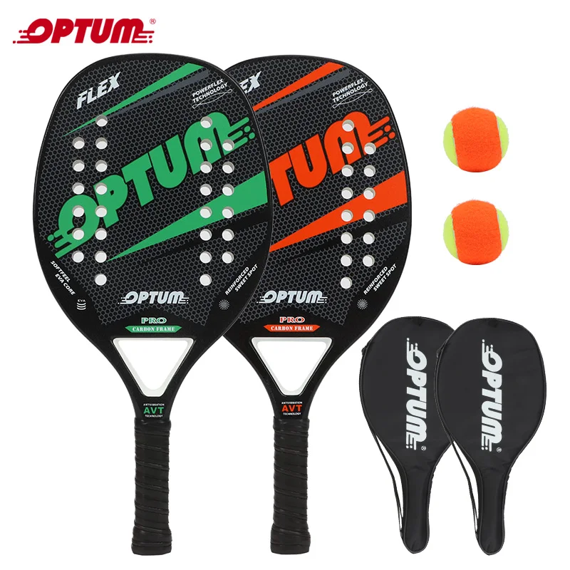 

Beach tennis Racquet set OPTUM FLEX Beach Tennis Racket/Tennis Paddle Set,2 Paddles,2 Balls,and 2 Cover Bags.