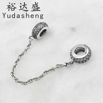 

Sparkling Safety Chain Charm The Style Is Inlaid with Cubic Zirconia, Which Is A Unique Bright Jewelry In Itself