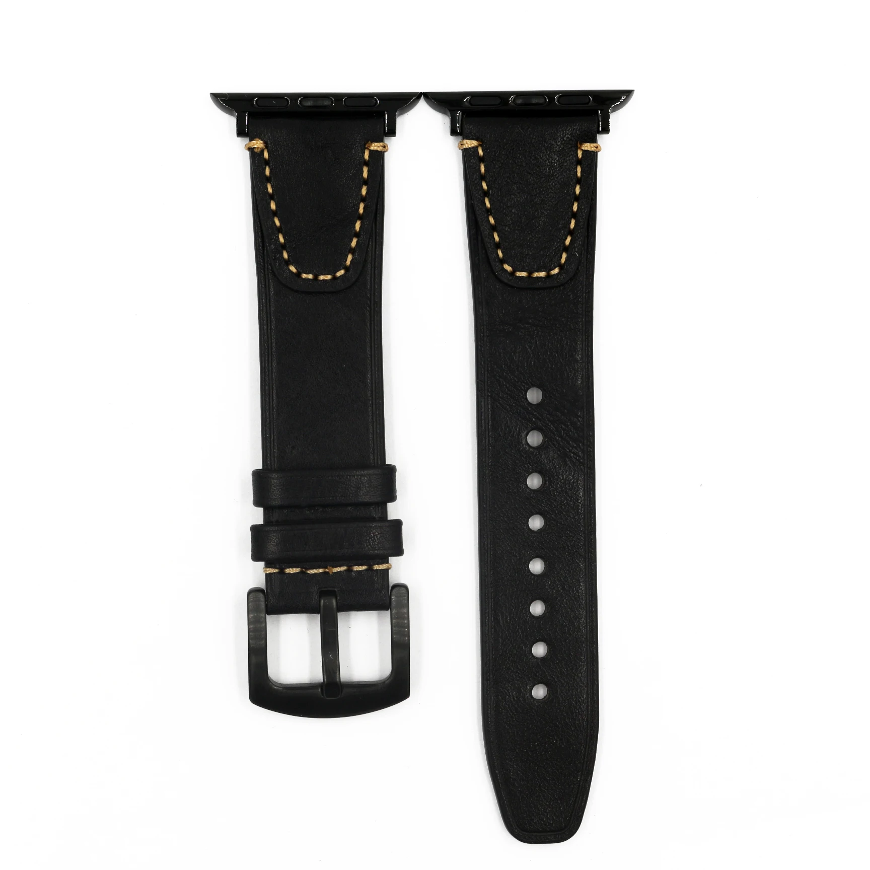 Black Ремешок URVOI для Apple Watch series 5 4 3 2 1 ретро кожаный ремешок для iwatch 38 40 42 44 мм винтажный дизайн U Стиль мягкий и удобный - Цвет ремешка: Black