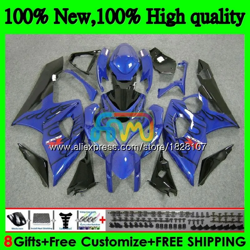 Корпус для SUZUKI GSXR-1000 GSX синий и пламя R1000 GSXR 1000 CC 05 06 42BS. 28 GSX-R1000 1000CC 05 06 K5 GSXR1000 2005 2006 обтекатель - Цвет: No. 1