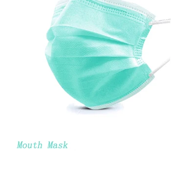 

10/20/50/100/200Pcs Green Disposable Adult Mouth Mask Three-layer Non-woven Face Mask