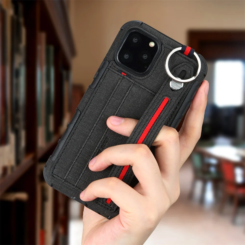 

For iphone 11 11pro max hand lanyard card case mobile phone case with card case function For iphone 8 7 6plus X XSmax phone case