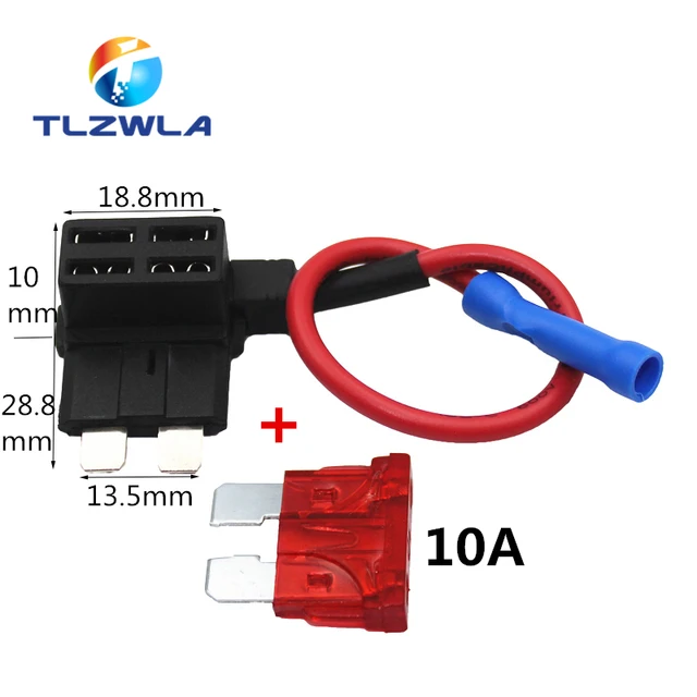 12V MINI SMALL MEDIUM Size Car Fuse Holder Add-a-circuit TAP Adapter with 10A Micro Mini Standard ATM Blade Fuse Standard...