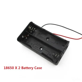 

Black Plastic 2x 18650 3.7V Battery Storage Box Case Cover 2 Slots Way DIY Batteries Clip Holder Container With Wire Leads Pin