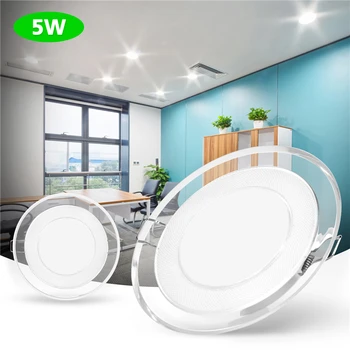 

LED Downlight 5W Round Recessed Lamp 220V Bedroom Kitchen Foyer Indoor LED Ceiling Spot Lighting Acrylic Panel Lights