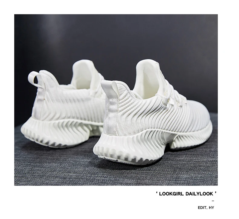 Дизайнерская модная роскошная женская обувь; AlphaBounce; на шнуровке; на платформе; с открытыми носками; кроссовки средней высоты; белые; со звездами; вязаная обувь