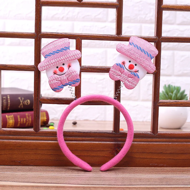 snowman rose Модная Рождественская шапка, рождественские горячие украшения для дома, повязка на голову, Санта, рождественские вечерние украшения для выступлений, двойная лента для волос, застежка, обруч, подарок - Цвет: snowman rose