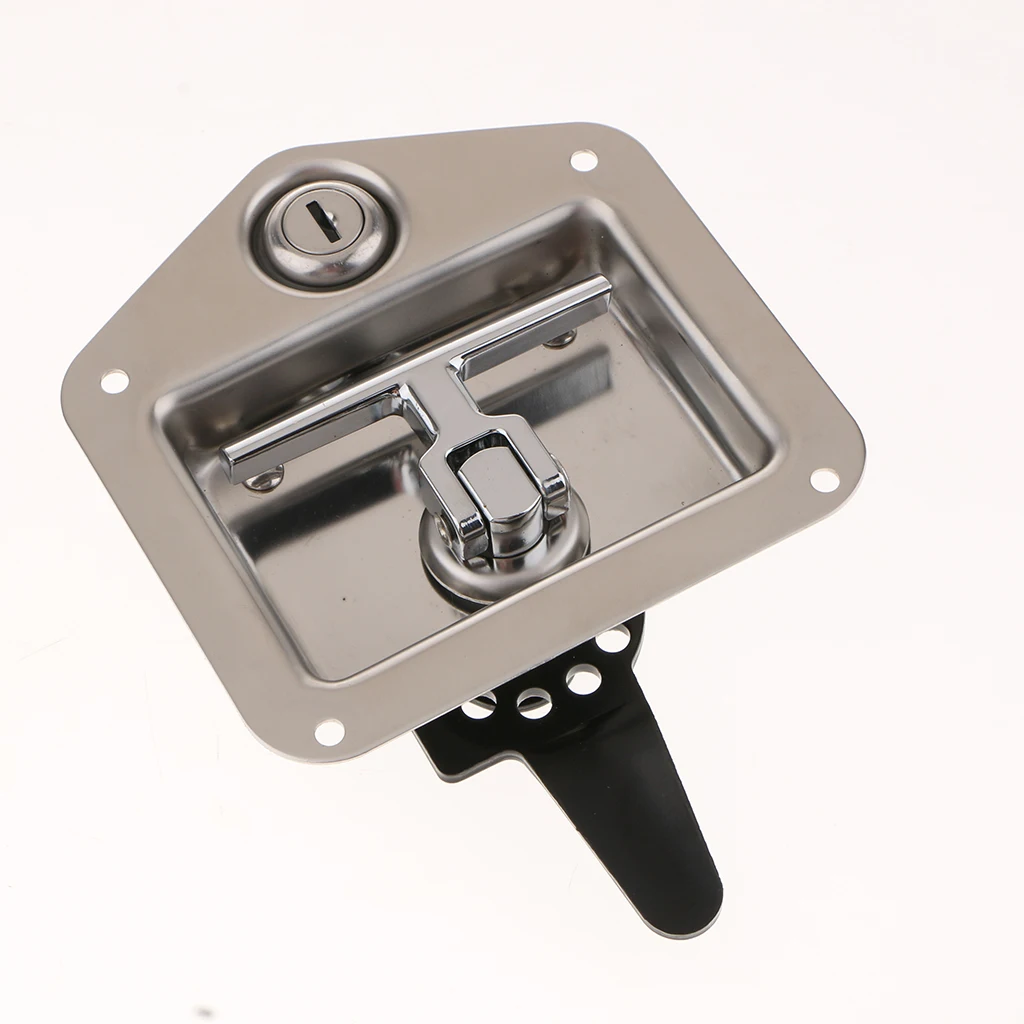 Stainless Steel RV Trailer Camper T- Handle Locking Door Lock Latch Tool Box