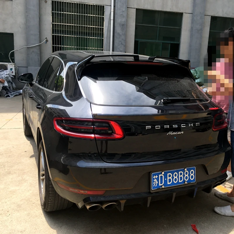 Для Porsche Macan карбоновый задний спойлер ABS Материал Задний багажник крыло черная