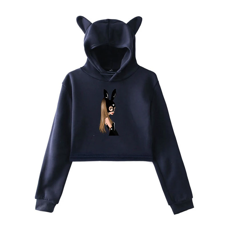 902-9 Ariana Grande, укороченная Женская толстовка, Harajuku, толстовки, розовая одежда, пуловер, толстовка для девочек-подростков, уличная одежда, топы - Цвет: 902-9