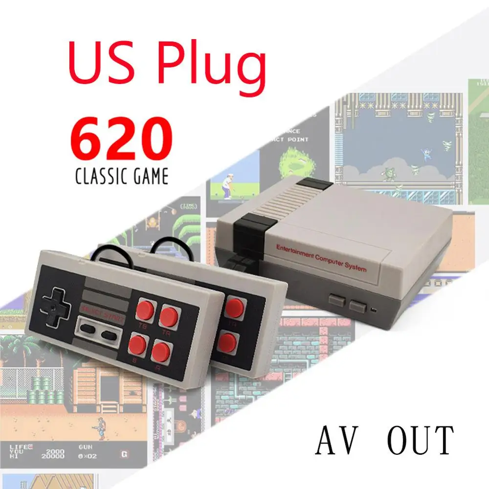 Встроенные 500/620 классические игры ТВ портативная игровая консоль Обучающие игрушки 8 бит Ретро игровой плеер Игрушки для детей подарок - Цвет: E
