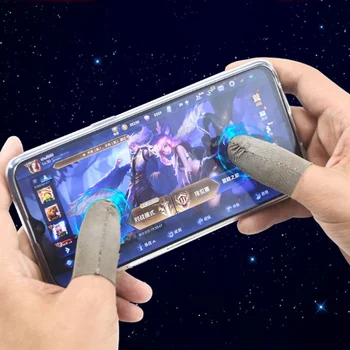 

1Pair Mobile Phone Game Controller Finger Sleeve Set Anti-Sweat Touch Screen Finger Cot Sweatproof Gloves For Phone Gaming