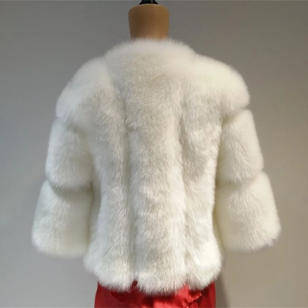 Женские короткие пальто размера плюс 4XL, куртка из искусственного меха, стильная куртка из лисьего меха на молнии, Толстая теплая женская верхняя одежда, уличные теплые короткие топы
