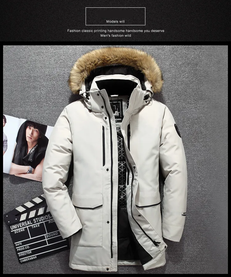 40с зимние куртки-пуховики с капюшоном из натурального меха, мужские теплые русские пуховые пальто, мужские повседневные зимние пуховые парки, уличная лыжная куртка