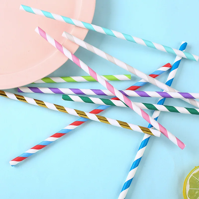 25pcs Paper Straws Disposable cutlery Kitchen accessories Wedding Birthday party decorations