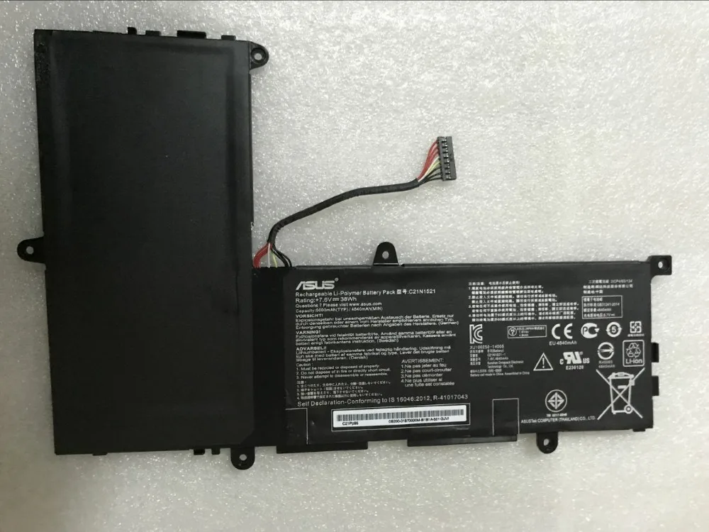 Новая Оригинальная батарея для ASUS R209HA E200HA EeeBook X206HA VivoBook E200HA C21N1521 7,6 V 38WH