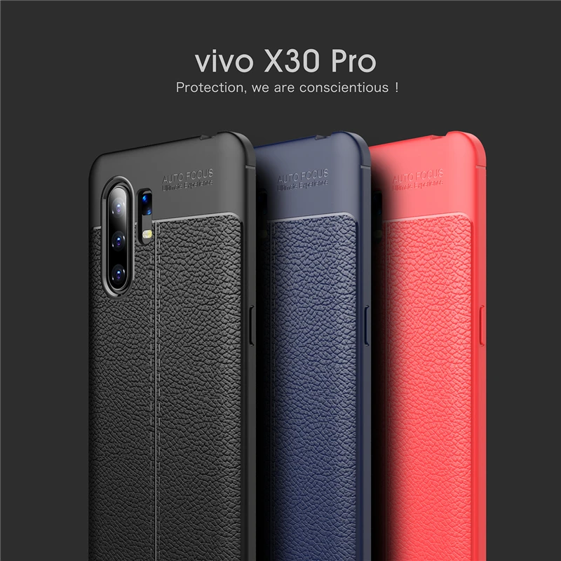 For Vivo X30 Pro Case Silicone Shell Rubber Fundas Back Bussiness Style TPU Phone Case For 3