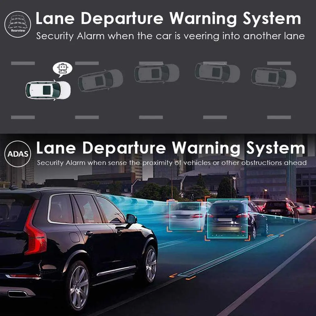 PG02 1" зеркало Dash Cam потоковое медиа полноэкранное касание ADAS двойной объектив ночного видения 1080P передний 720P резервный Автомобильный видеорегистратор
