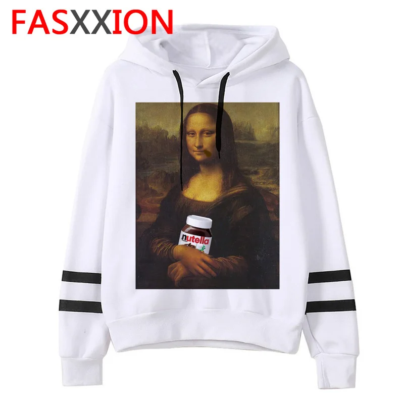  mona lisa hoodie oversized women korean kawaii harajuku sweatshirt 90s female Casual Winter Ullzang