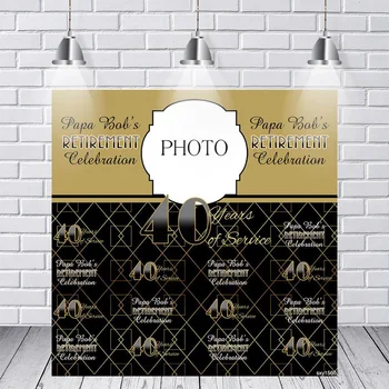 

Background Photography Adult Birthday Retirement Party Celebration Step and Repeat Golden Rhombu Grid Custom Backdrop Background