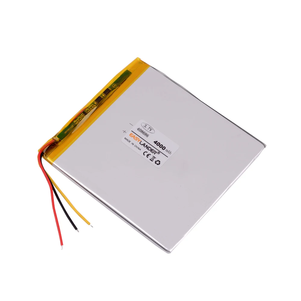 3 провода аккумулятор для планшета 3,7 V 4000mAH 408686 полимерный литий-ионный/литий-ионный аккумулятор для планшетных ПК