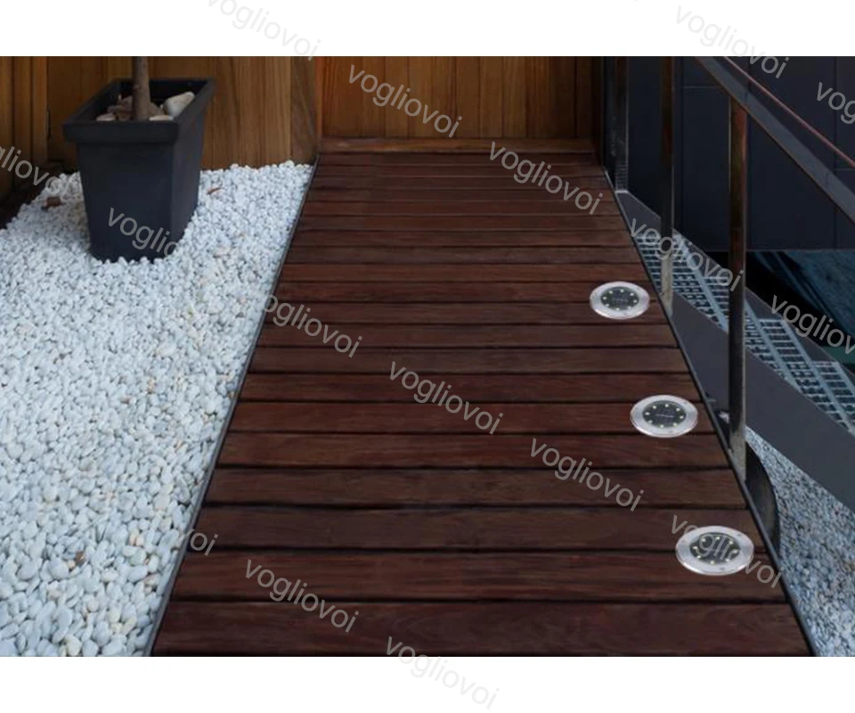 Vogliovoi Solar Garden Lights Underground Lamps 8 LED Buried Lamp Light Outdoor Waterproof Path Way Garden Under Ground Decking