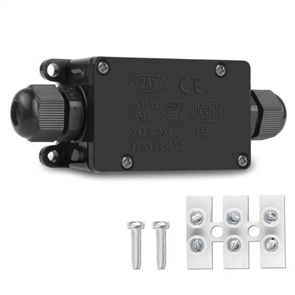 IP65 Two-way Waterproof Junction Box With Terminal 450V Outdoor Junction Box For Outdoor Lighting Cable Electrical Junction Box afbeelding