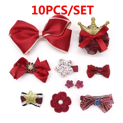 10pcs Style 17 Милые детские аксессуары для волос заколки для волос мультяшная заколка для волос головные уборы для девушек головной убор принцессы - Цвет: 10pcs Style 17