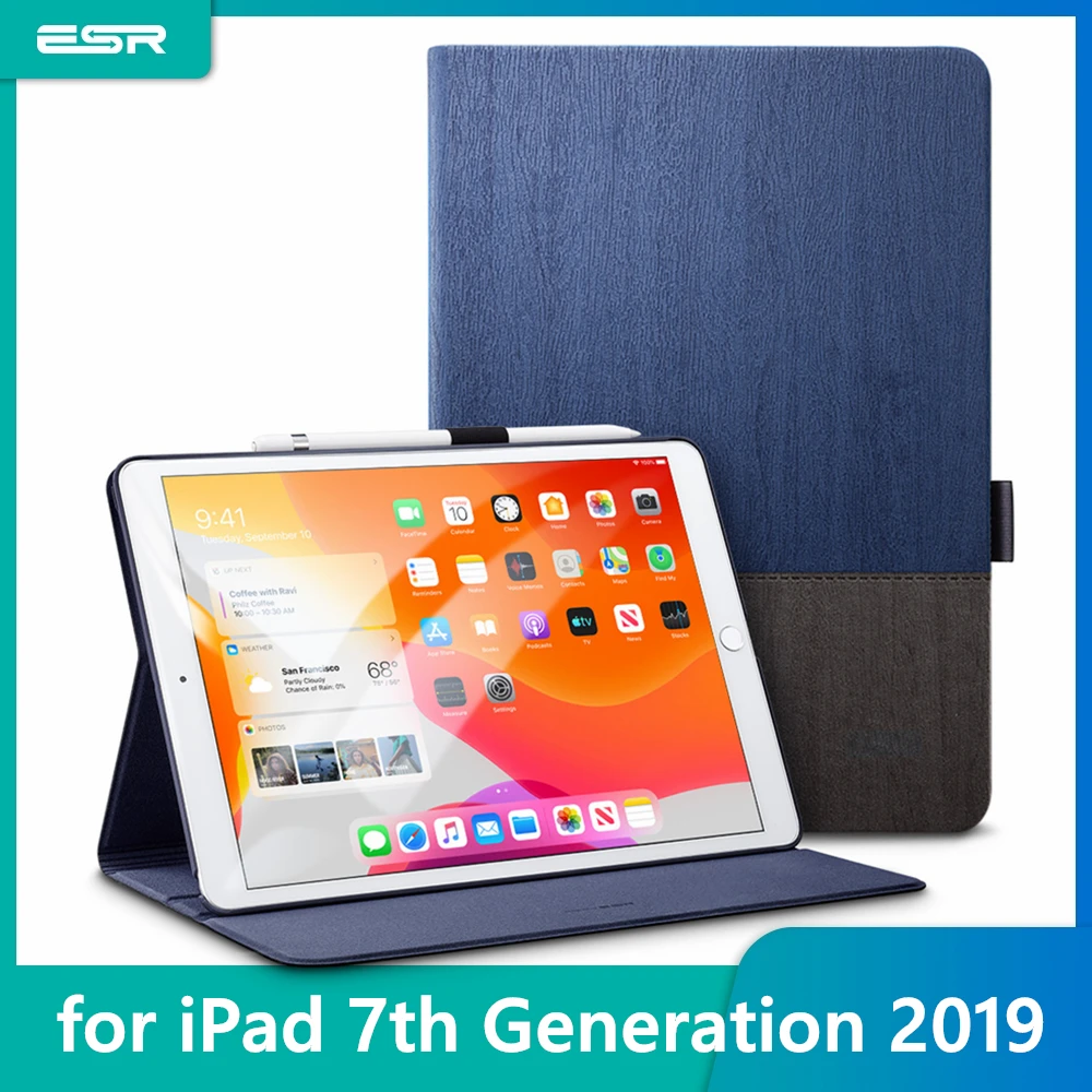 

ESR Urban Premium Folio Case for iPad 7th Gen 2019 10.2" Simplicity Oxford Cloth PU Leather Smart Cover for iPad 7 2019 Case