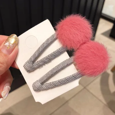4 Light Red 2 шт./компл. BB клип 5 цветов Для женщин Заколки для волос, мягкие, прочные, половина мяч Женские аксессуары для волос осень-зима красивые украшения - Цвет: 4 Light Red