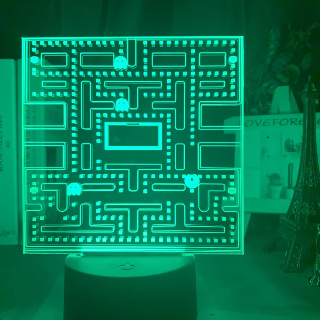 Игровой Pac Man детский Ночной светильник светодиодный сенсорный датчик цветной ночной Светильник для детской спальни Декор 3d лампа Pacman Gameroom светодиодный знак