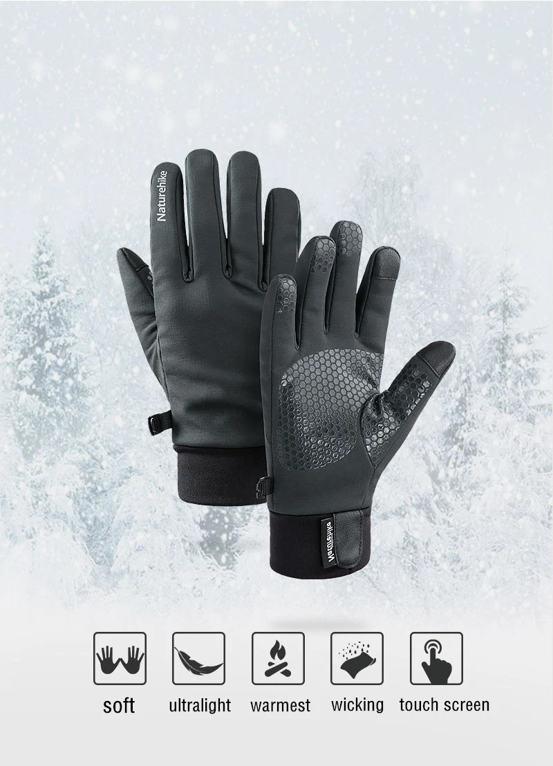 Naturehike мужские и женские легкие водонепроницаемые зимние лыжные перчатки, перчатки для бега в холодную погоду, перчатки для велоспорта с сенсорным экраном, походные перчатки