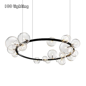 

Nordic LED Chandeliers Transparent Glass Living room Dining room Hanglamp Luminaire Suspension 110/220V Cord Pendant Loft Deco