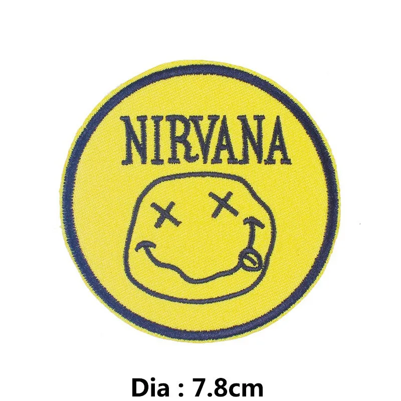 Нашивка Nirvana для одежды, железная вышитая аппликация для шитья, милая нашивка на ткани, аксессуары для одежды, H