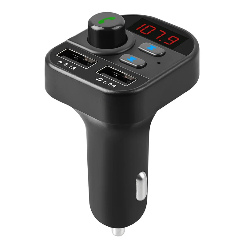 Автомобильное зарядное устройство с двумя USB-портами беспроводное для