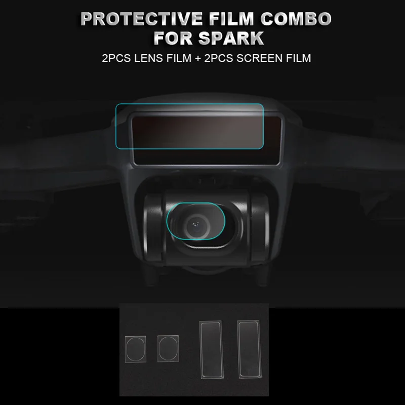Стекловолоконная Защитная пленка для DJI Spark Drone Защита объектива камеры против