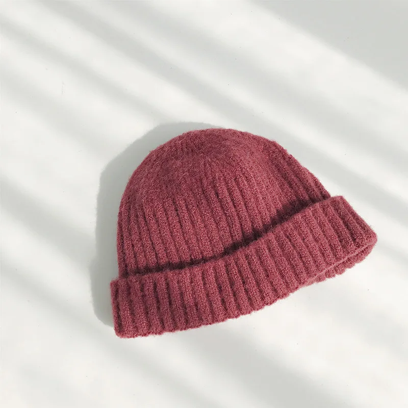 Wine Зимние шапки для мужчин и женщин Skuiless Beanies шапки вязаные теплые мужские хип-хоп однотонная бейсболка безрукавка шапка мужская женская шапка помещика - Цвет: Wine