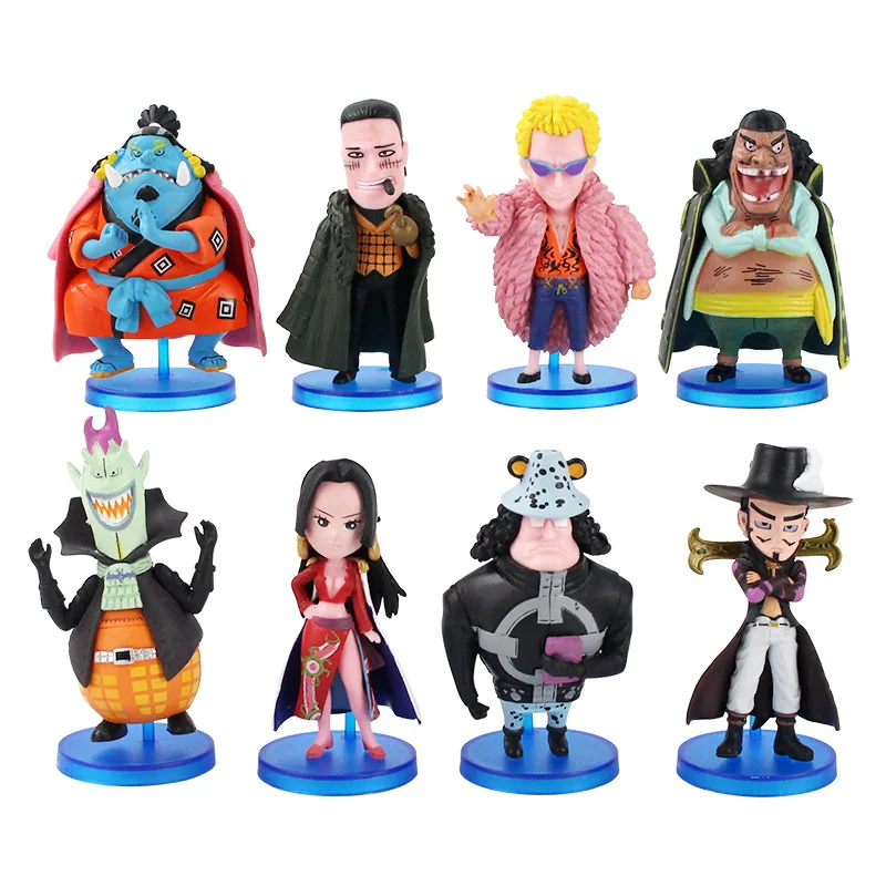 8pcs Set 8 9cm One Piece The Seven Warlords Of The Sea Hancock Jinbe Mihawk Doflamingo Q Version Mini Toys Pvc Figure Doll Action Toy Figures Aliexpress