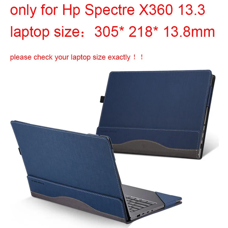 blue Съемный чехол для ноутбука Hp Spectre X360 13,3 дюймов Креативный дизайн чехол из искусственной кожи стилус в подарок - Цвет: blue