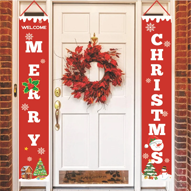 Style 1 Rantion Merry Christmas знак для крыльца декоративная дверь Рождественская вывеска для крыльца баннер подвесной дверной баннер для дома висящий Рождественский - Цвет: Style 1