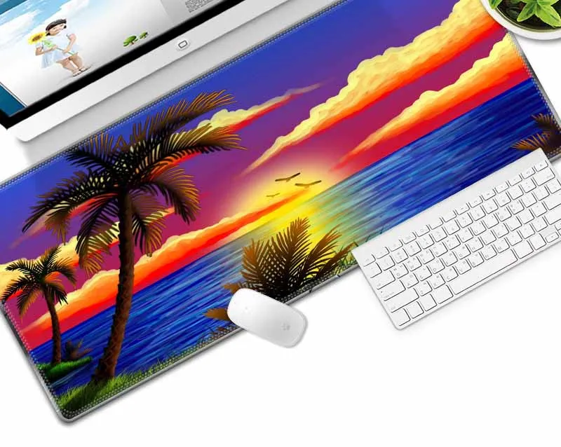 

Sunset Large mouse pad 700x300mm speed Keyboards Mat Rubber Gaming mousepad Desk Mat for game player Desktop PC Computer Laptop