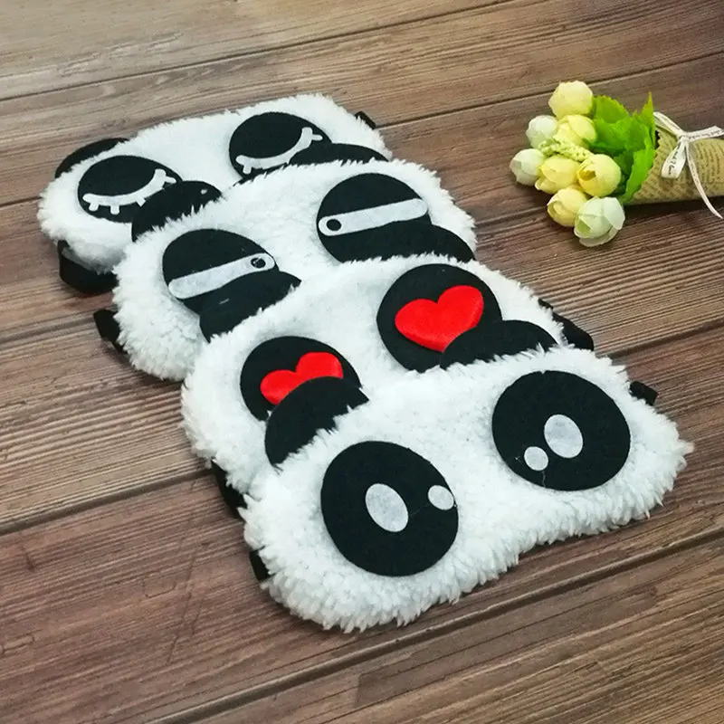 

Eyeshade Eye Cotton Padded Christmas Relax Panda Masks Sleeping Cover Travel Black Cute White Shade Face Gift Soft Rest