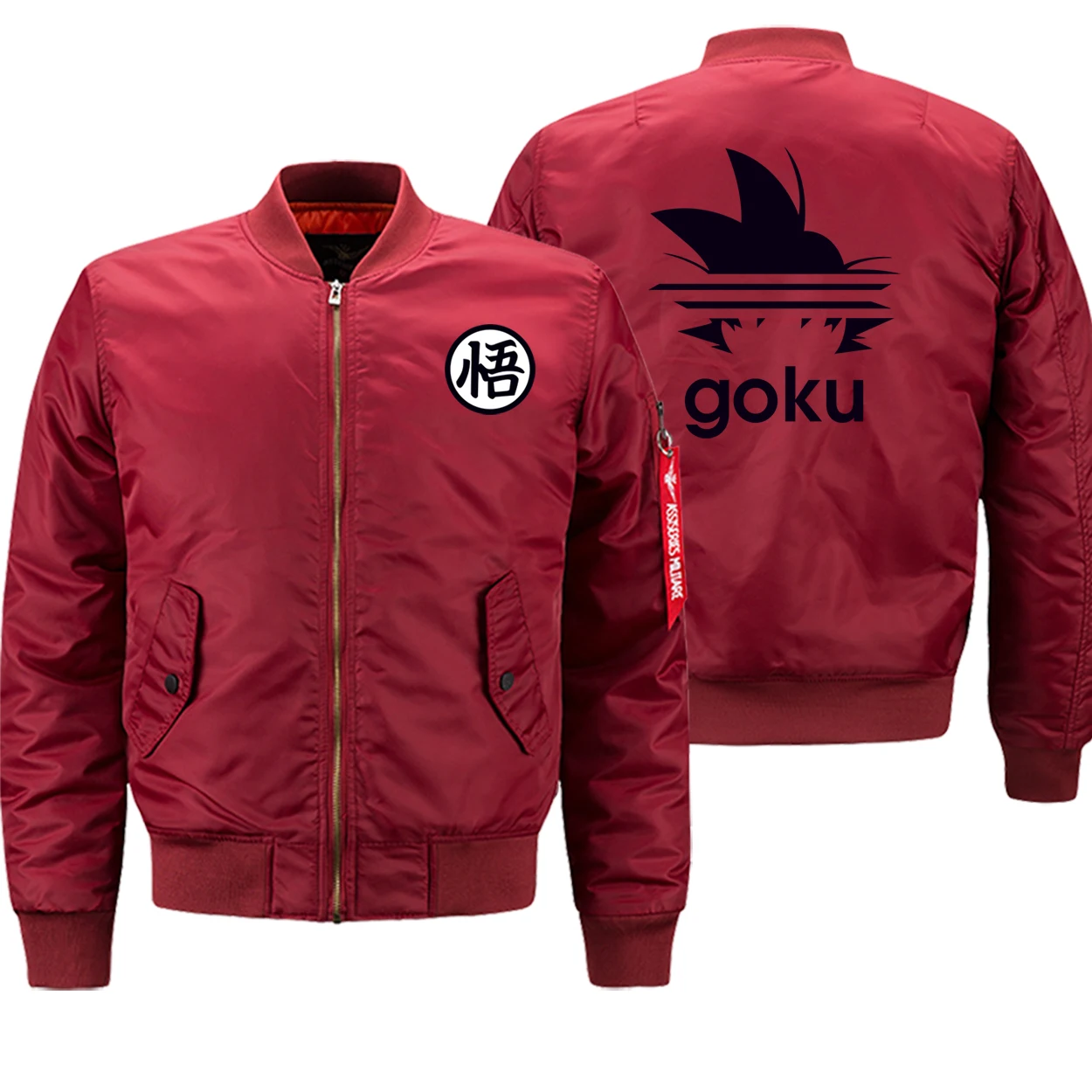 red6-1 8XL, плюс размер, мужская куртка-бомбер, драконий жемчуг, аниме, спортивная одежда, повседневные плотные пальто,, верхняя одежда, парка, военная, Армейская, зеленая, куртки для мужчин - Цвет: red6-1