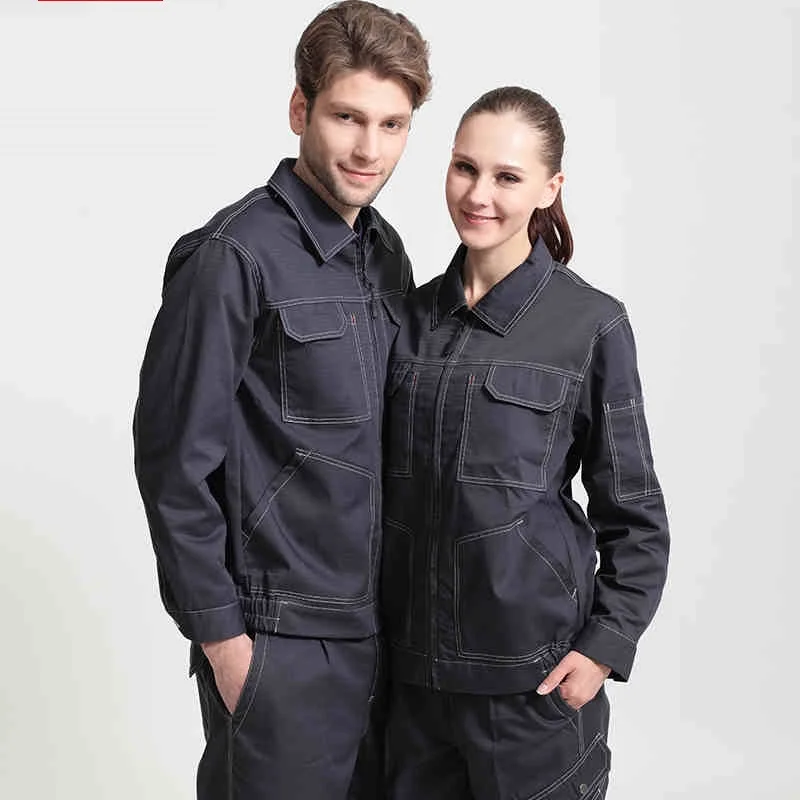 Woman men work coveralls thick uniforms Denim Welding suit overalls Wear-resistant workshop mechanic Plus Size jeans clothes set |