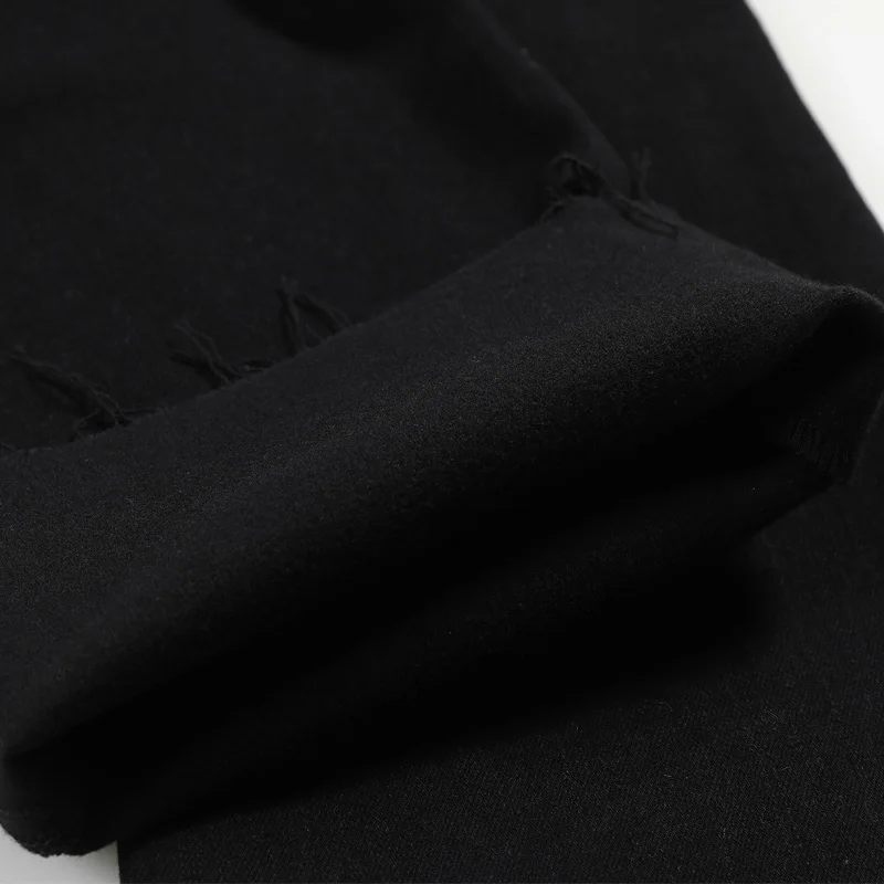 Autumn and winter women's jeans casual solid color high waist stretch slim flared jeans