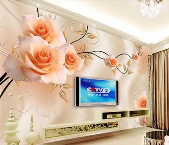 

CJSIR Custom Wallpaper Photos Home Decor Mural Fantasy Rose Flower TV Background Wall Living Room Bedroom Mural 3d Wallpaper