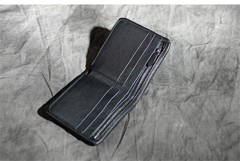 PNDME simple casual soft natural first layer cowhide men's short wallet fashion vintage genuine leather black card holder purse