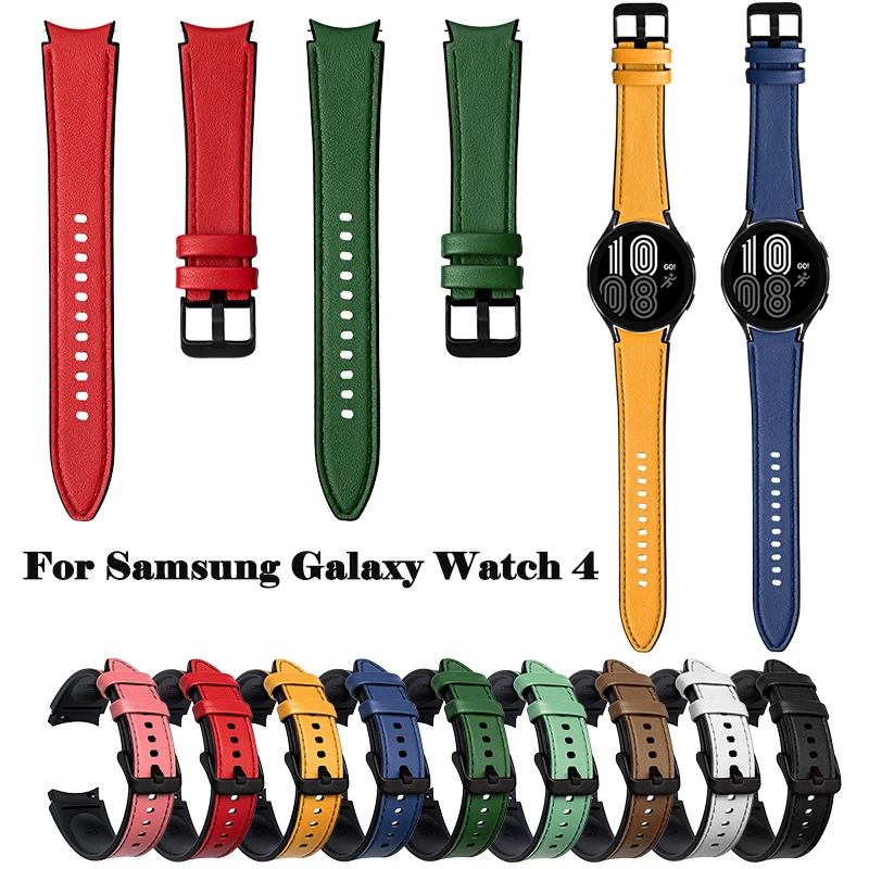 

Soft Leather Straps 20mm Watchband For Samsung Galaxy Watch 4 Classic 46MM 42mm Galaxy 4 44mm 40mm Smart Wristband Bracelet