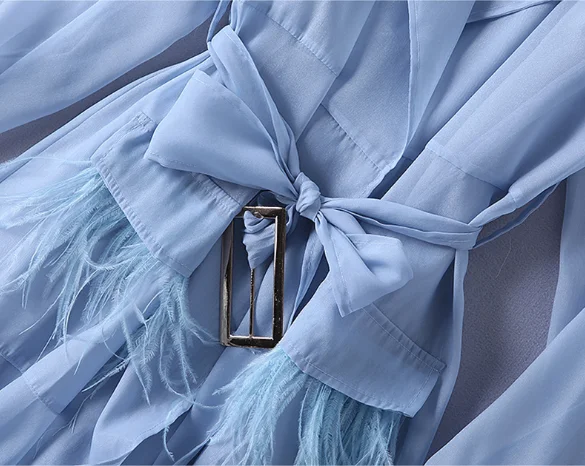 Женское платье-ветровка на шнуровке с длинным рукавом и карманами из перьев, сексуальные платья для вечеринок, женская элегантная одежда