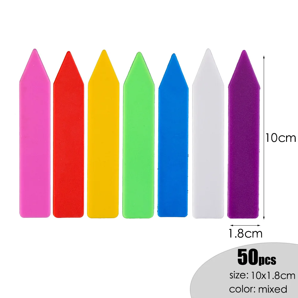50 шт. 10x1,8 см Рисунок "1" в форме декоративное растение цветок суккулент пластиковые этикетки кассеты для рассады утолщенные метки - Цвет: 10x1.8cm mix 50pc